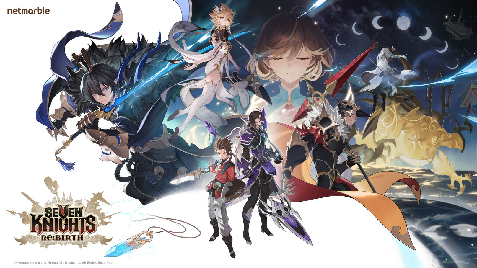 セブンナイツ Re:BIRTHのキャラクターを描いた公式ゲームビジュアル