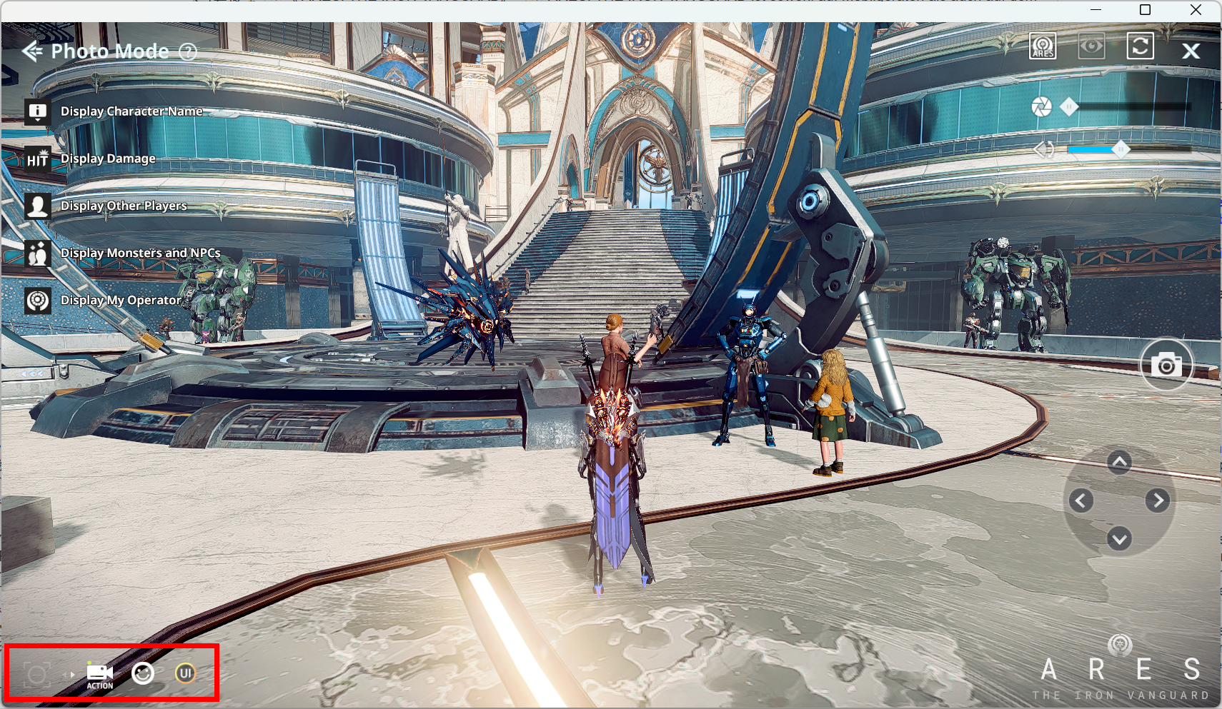『ARES: THE IRON VANGUARD』SFフィールドのゲーム画面